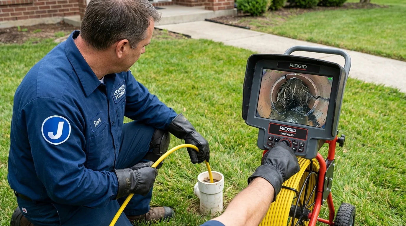 Sewer camera inspection being performed by Johns Plumbing LLC in Oakland