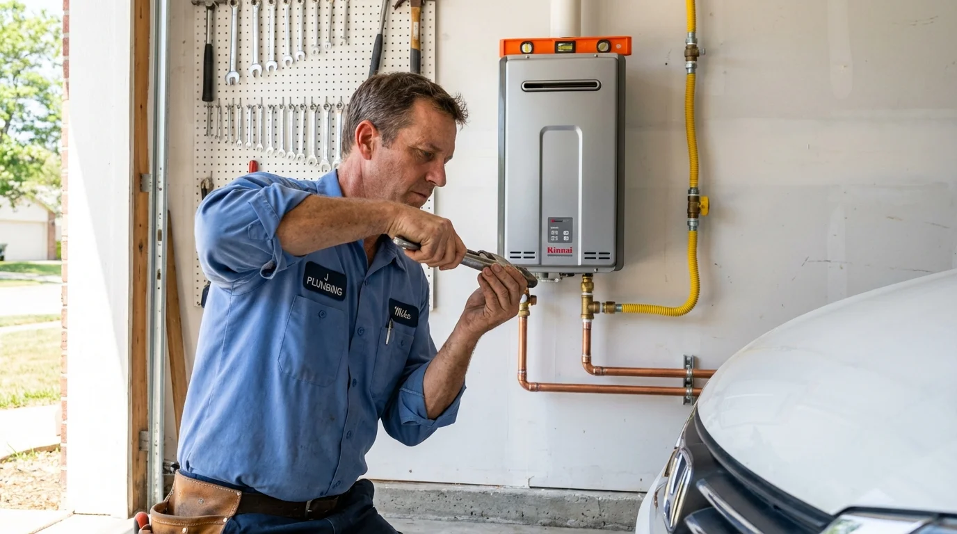 Tankless water heater installation by a Johns Plumbing LLC plumber in Oakland